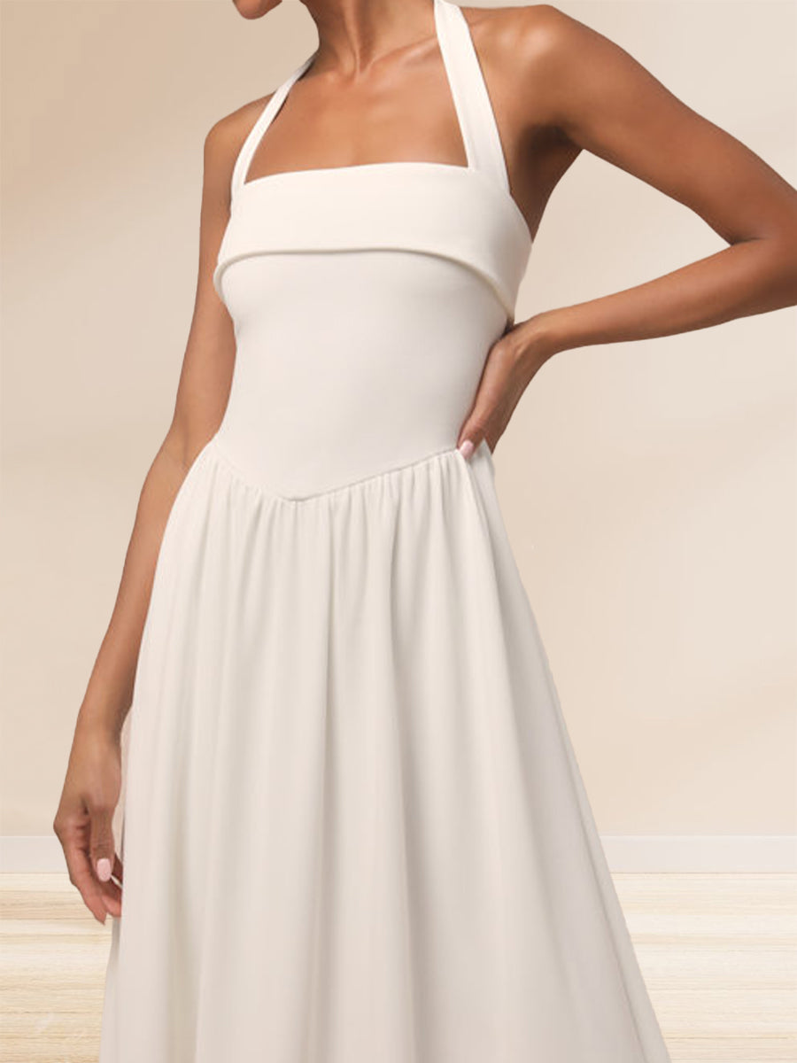 Valeska June White back view prom dress