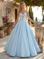 Umbrielle Dawn Sky Blue front view prom dress