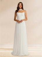Rosalind Mae White front view prom dress