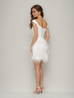 Quenara Jean White bodice detail prom dress