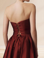 Phaedria Lux Burgundy bodice detail prom dress