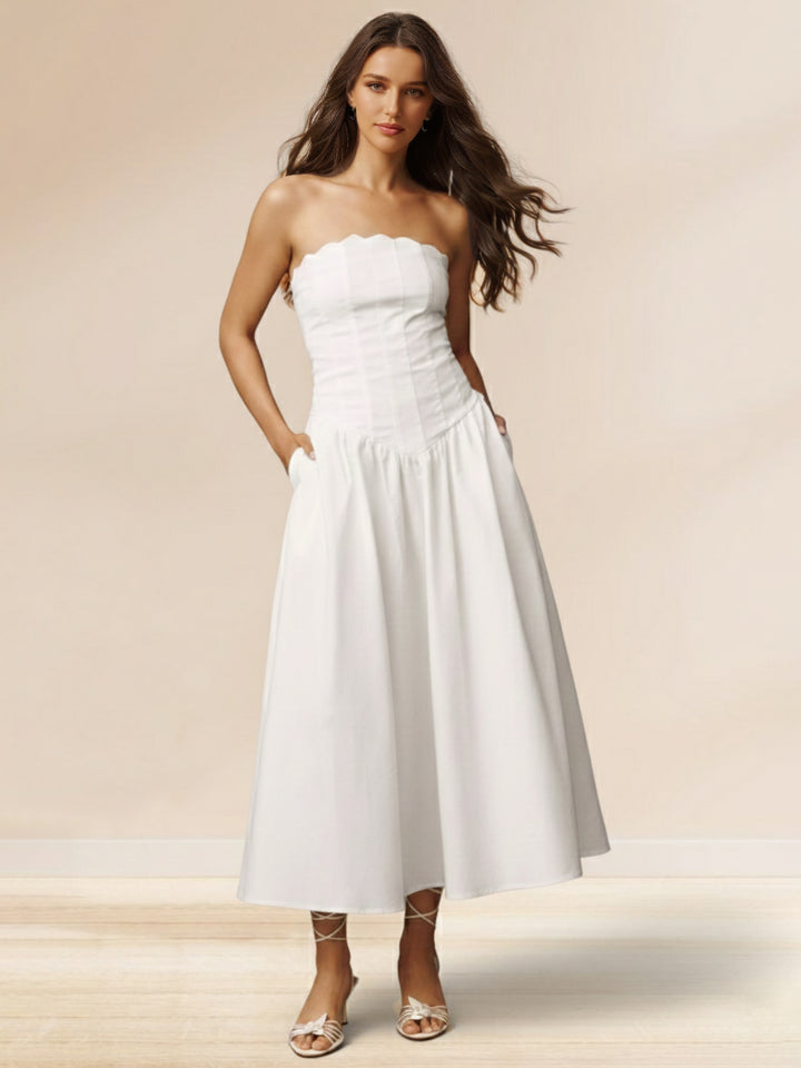 Olivienne Kate White front view prom dress