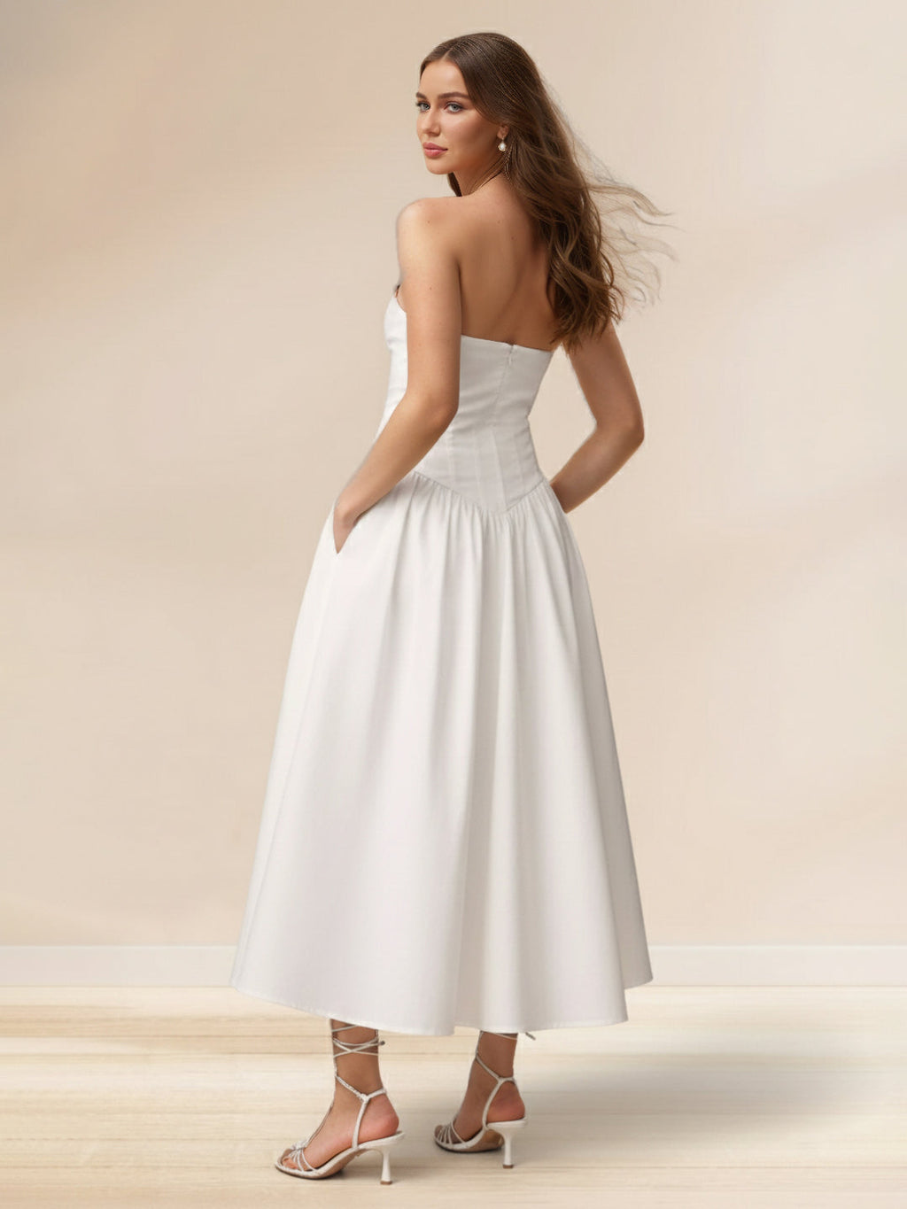 Olivienne Kate White back view prom dress