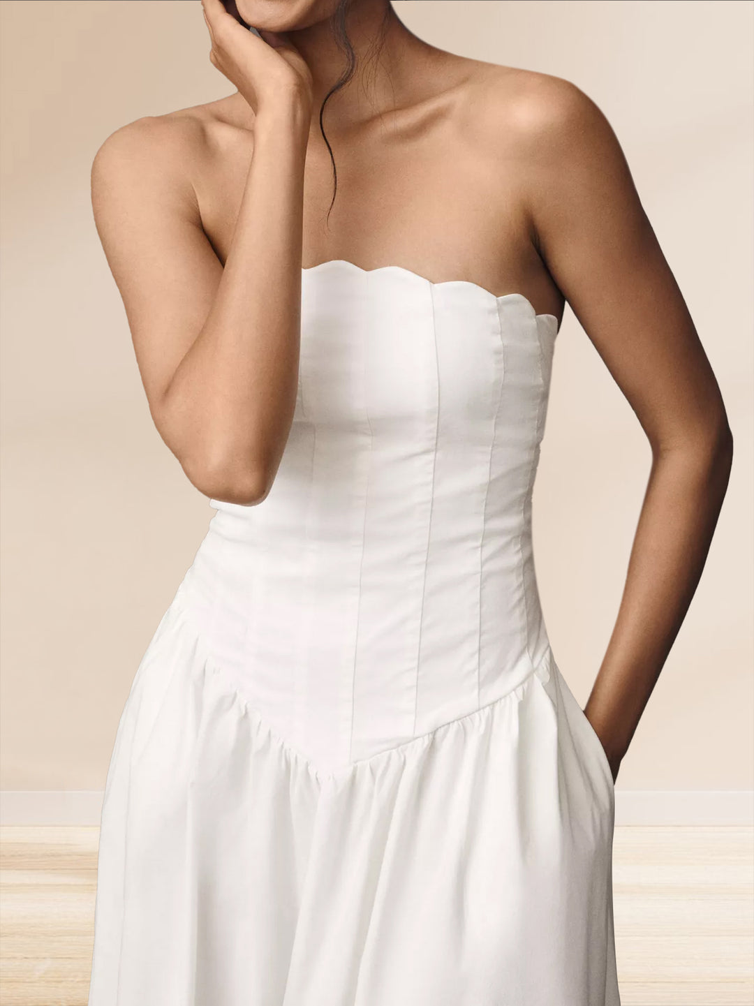 Olivienne Kate White side view prom dress