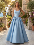 Marcelline Rae Sky Blue front view prom dress