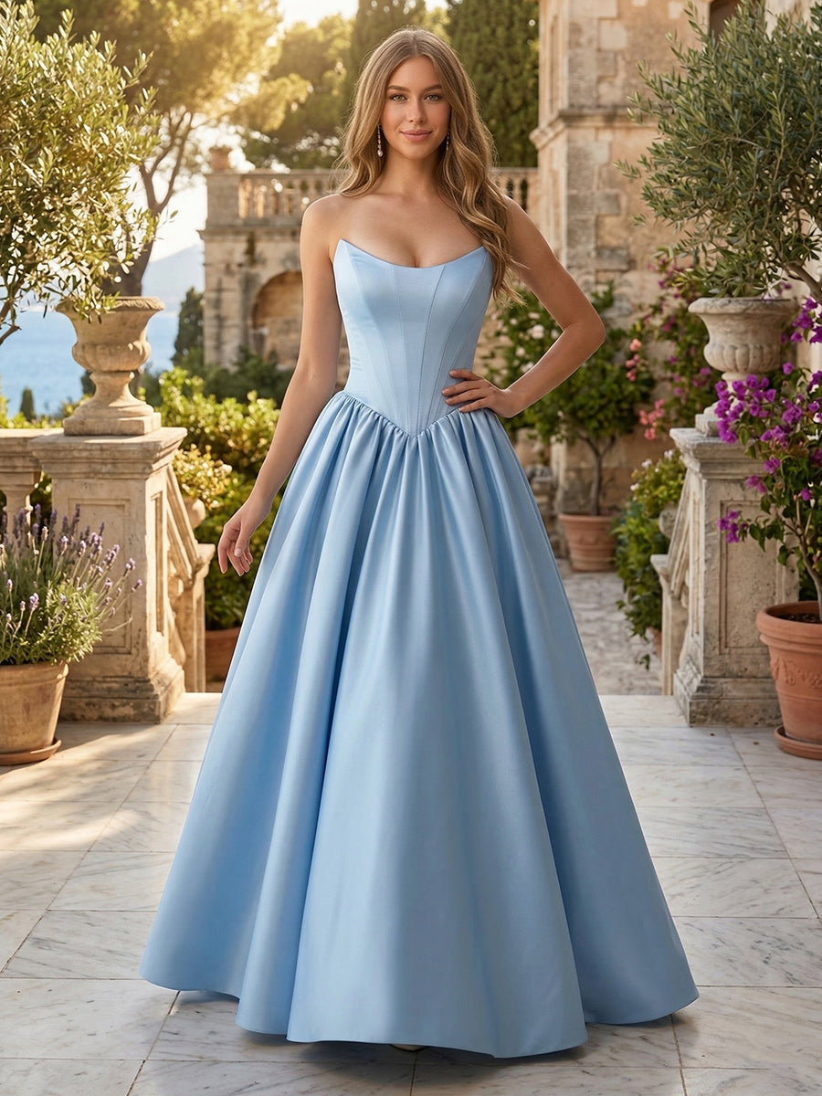Marcelline Rae Sky Blue front view prom dress