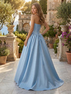 Marcelline Rae Sky Blue back view prom dress