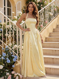 Lunaria Grey Yellow front view prom dress