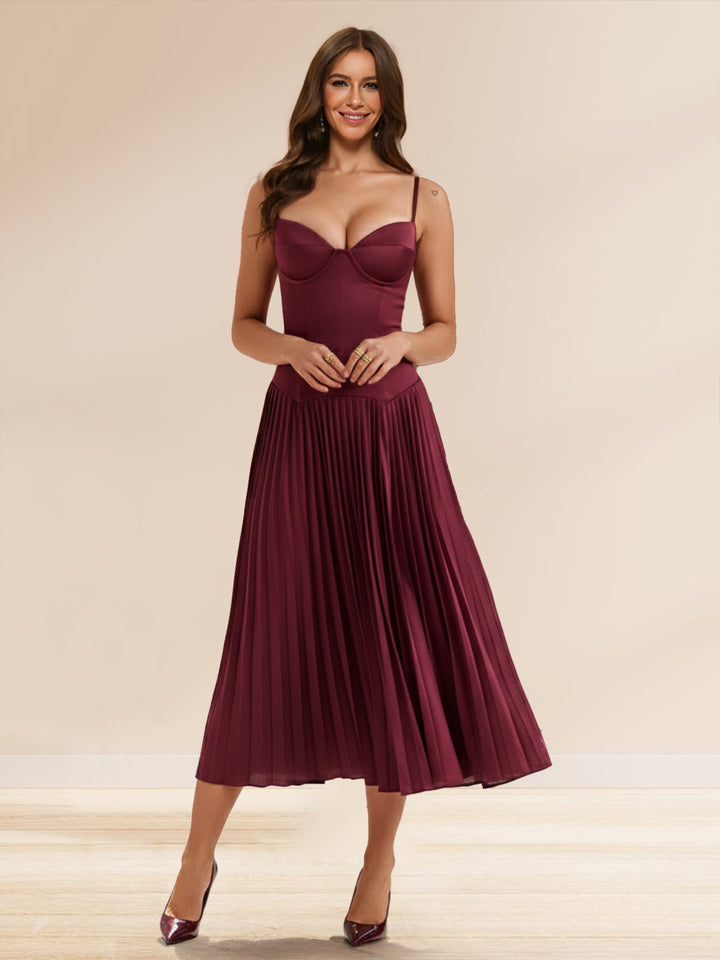 Jessalyn Cove Burgundy front view prom dress