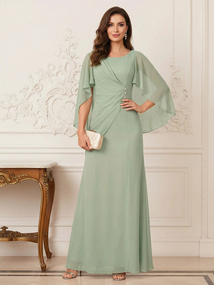 Thea Mirren Sage Green front view mother of the bride dress