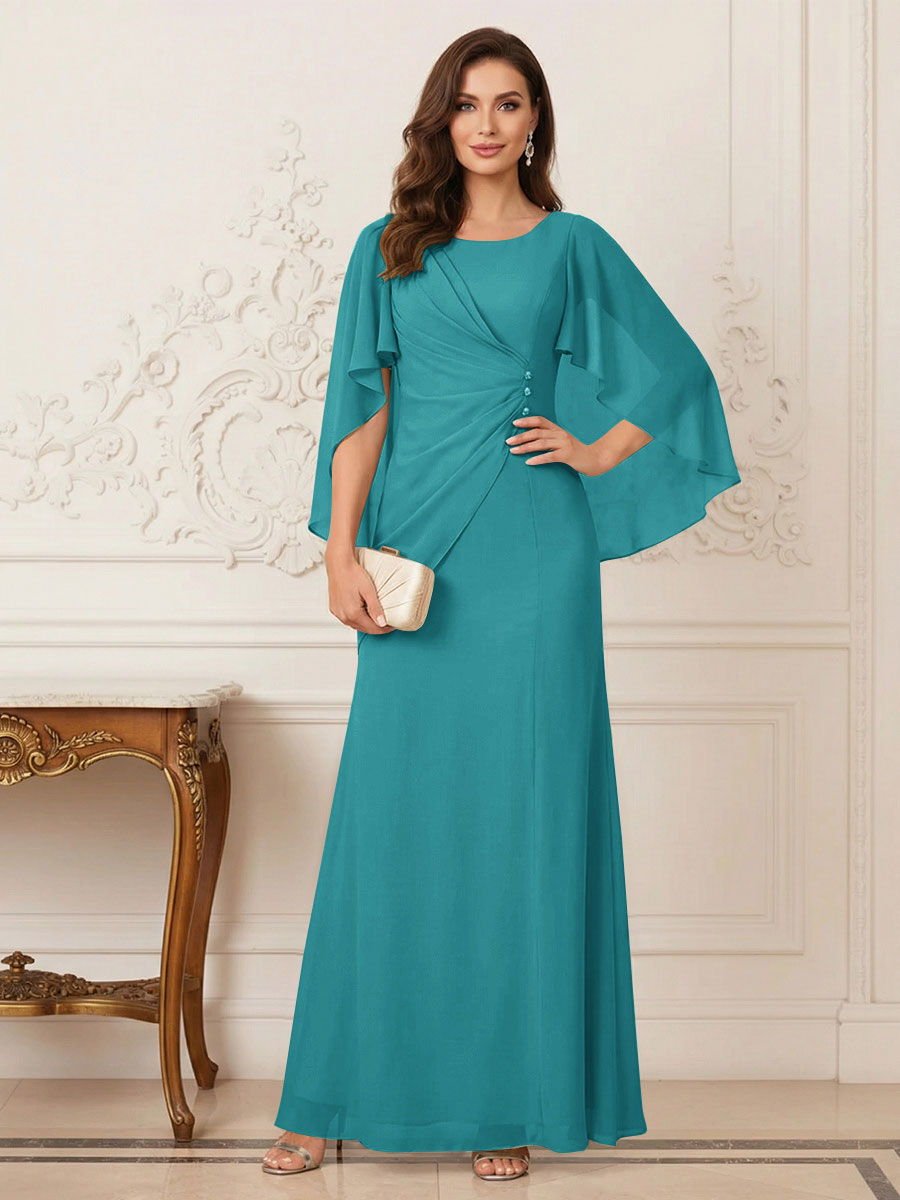 Thea Mirren Turquoise front view mother of the bride dress