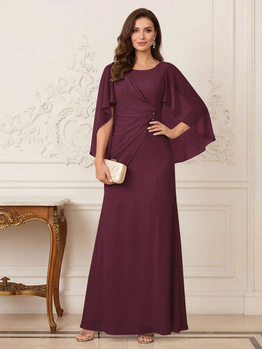 Thea Mirren Burgundy back view mother of the bride dress