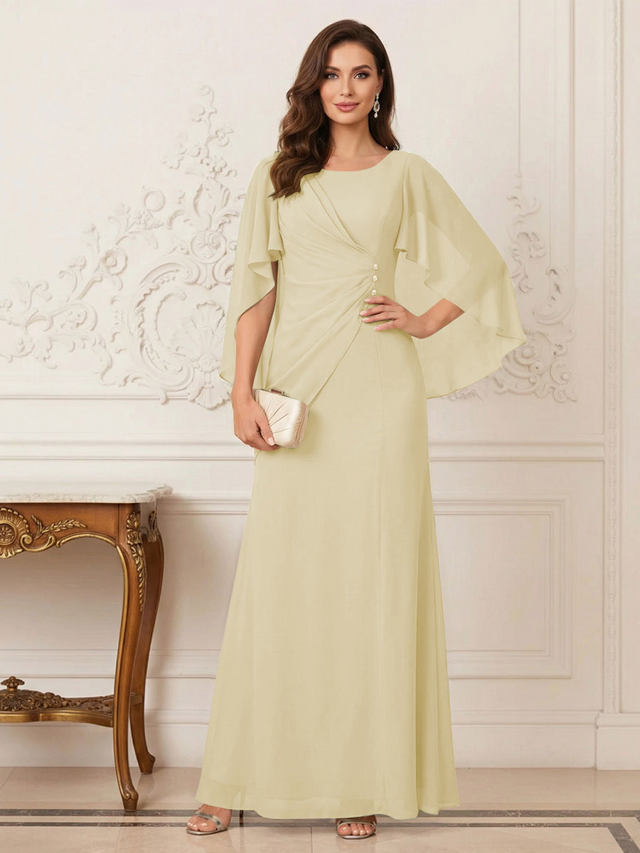 Thea Mirren Champagne back view mother of the bride dress