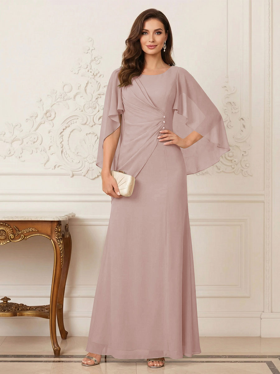 Thea Mirren Dusty Rose back view mother of the bride dress