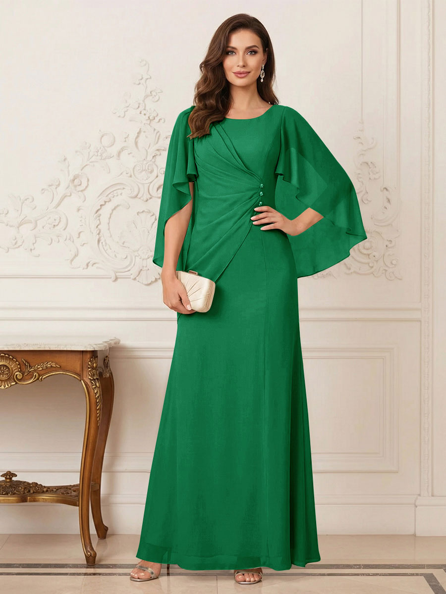 Thea Mirren Forest Green front view mother of the bride dress