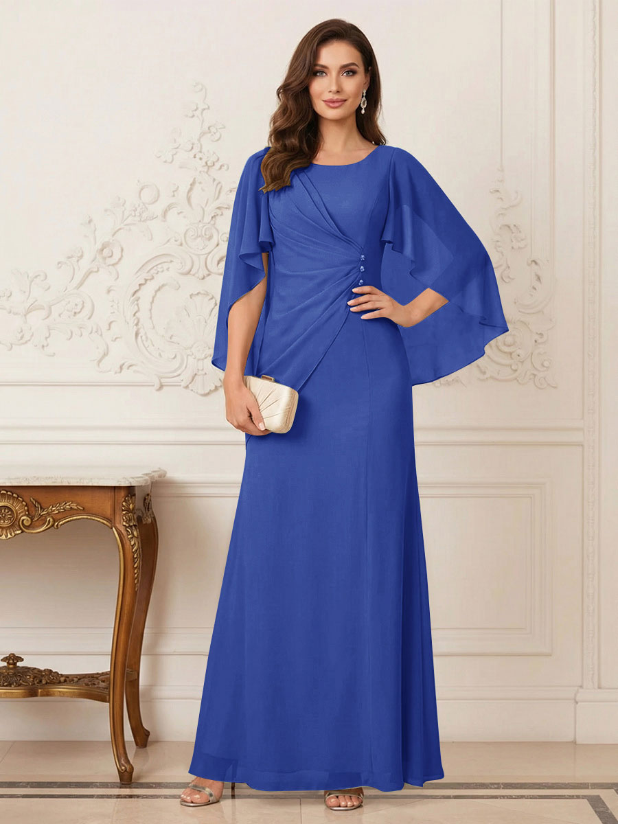 Thea Mirren Royal Blue back view mother of the bride dress