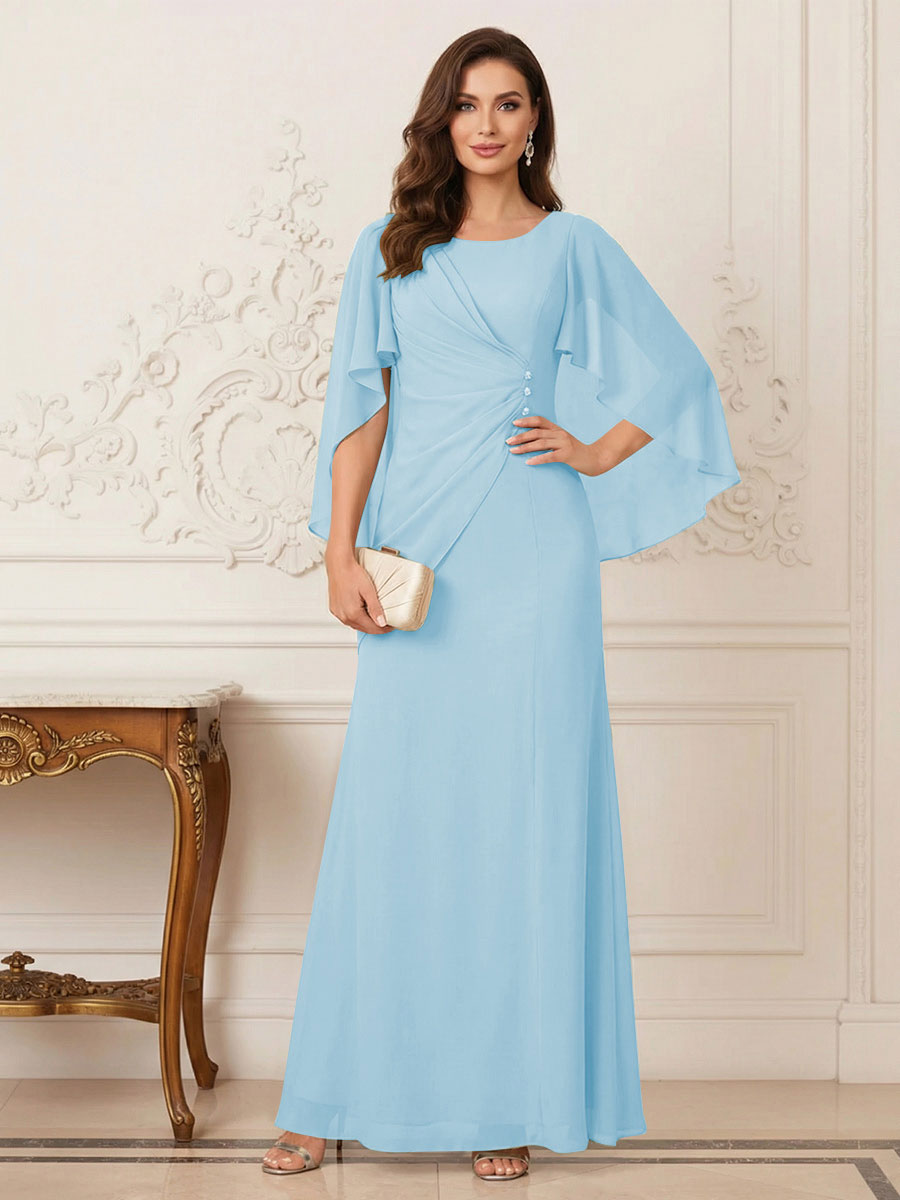 Thea Mirren Sky Blue back view mother of the bride dress