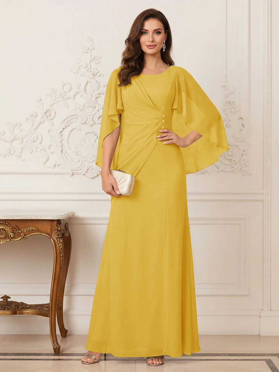Thea Mirren Gold back view mother of the bride dress