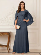 Thea Mirren Navy Blue front view mother of the bride dress