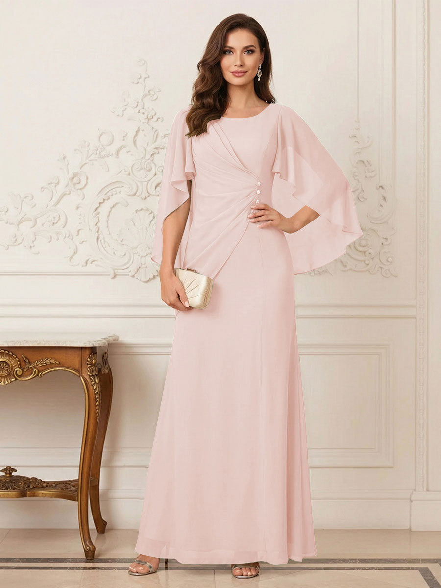 Thea Mirren Pearl Pink back view mother of the bride dress