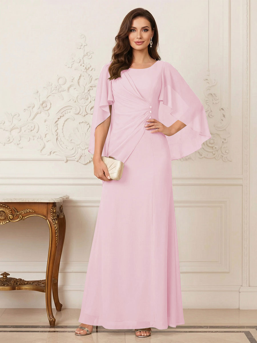 Thea Mirren Rose Pink front view mother of the bride dress