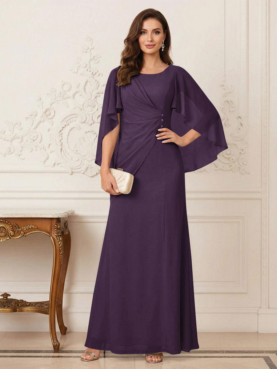 Thea Mirren Plum back view mother of the bride dress
