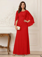 Thea Mirren Red front view mother of the bride dress