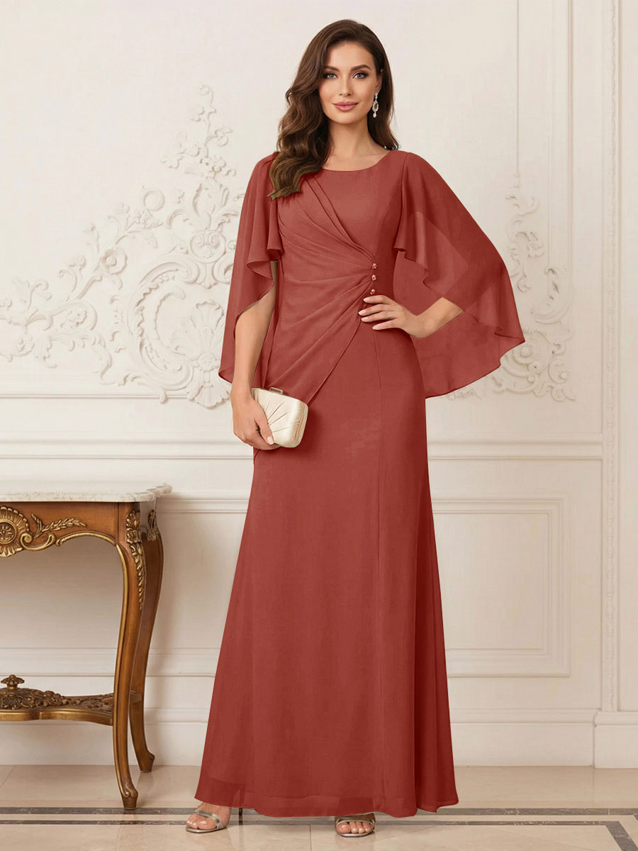 Thea Mirren Rust front view mother of the bride dress