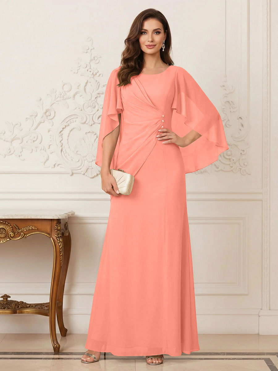 Thea Mirren Coral back view mother of the bride dress