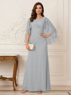 Thea Mirren Silver front view mother of the bride dress