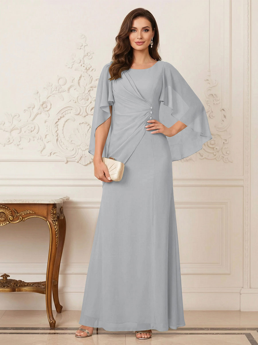 Thea Mirren Silver front view mother of the bride dress