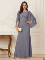 Thea Mirren Steel Grey front view mother of the bride dress