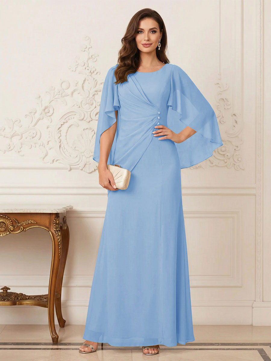 Thea Mirren Sky Blue side view mother of the bride dress
