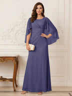 Thea Mirren Dusty Blue back view mother of the bride dress