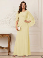 Thea Mirren Yellow front view mother of the bride dress