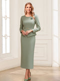 Philippa Moon Sage Green front view mother of the bride dress