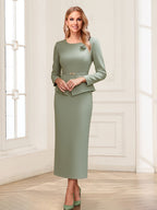 Philippa Moon Sage Green front view mother of the bride dress