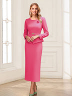 Philippa Moon Fuchsia back view mother of the bride dress