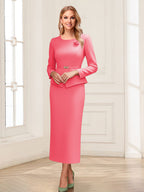 Philippa Moon Hot Pink front view mother of the bride dress