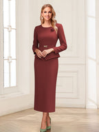 Philippa Moon Burgundy back view mother of the bride dress