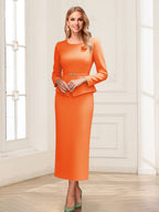 Philippa Moon Orange front view mother of the bride dress