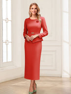 Philippa Moon Red front view mother of the bride dress