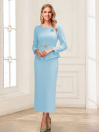 Philippa Moon Sky Blue back view mother of the bride dress