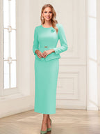 Philippa Moon Turquoise front view mother of the bride dress