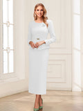 Philippa Moon White front view mother of the bride dress