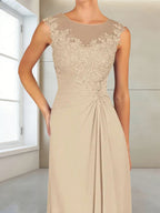 Rosa Pearl Champagne side view mother of the bride dress