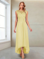 Rosa Pearl Daffodil front view mother of the bride dress