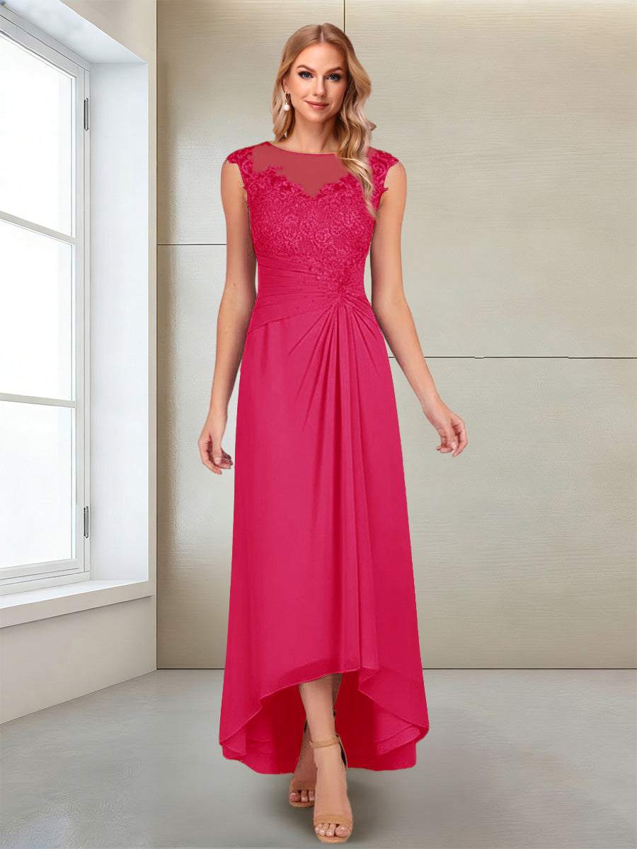 Rosa Pearl Fuchsia back view mother of the bride dress
