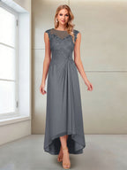 Rosa Pearl Grey front view mother of the bride dress