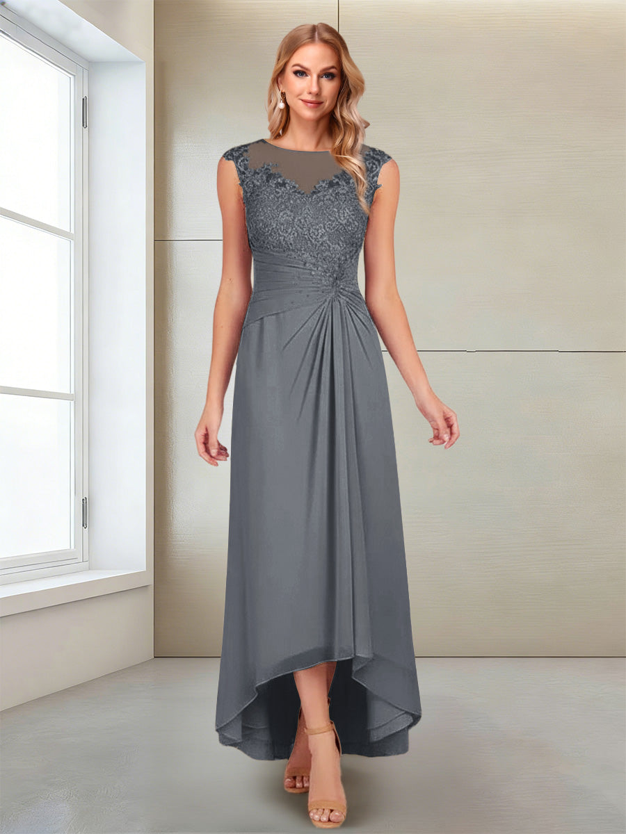 Rosa Pearl Grey front view mother of the bride dress